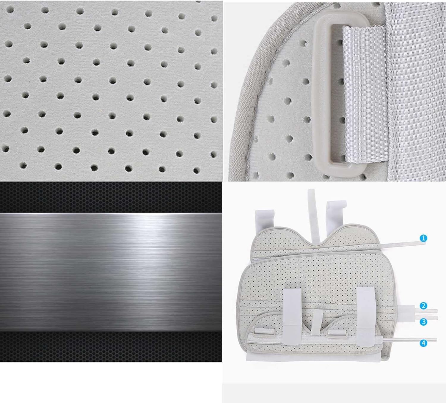 Breathable Adjustable Knee Joint Support Fixed Limit Brace Ligament Meniscus Patella Fracture Splint Rehabilitation Auxiliary,Grey 2-M-Medium