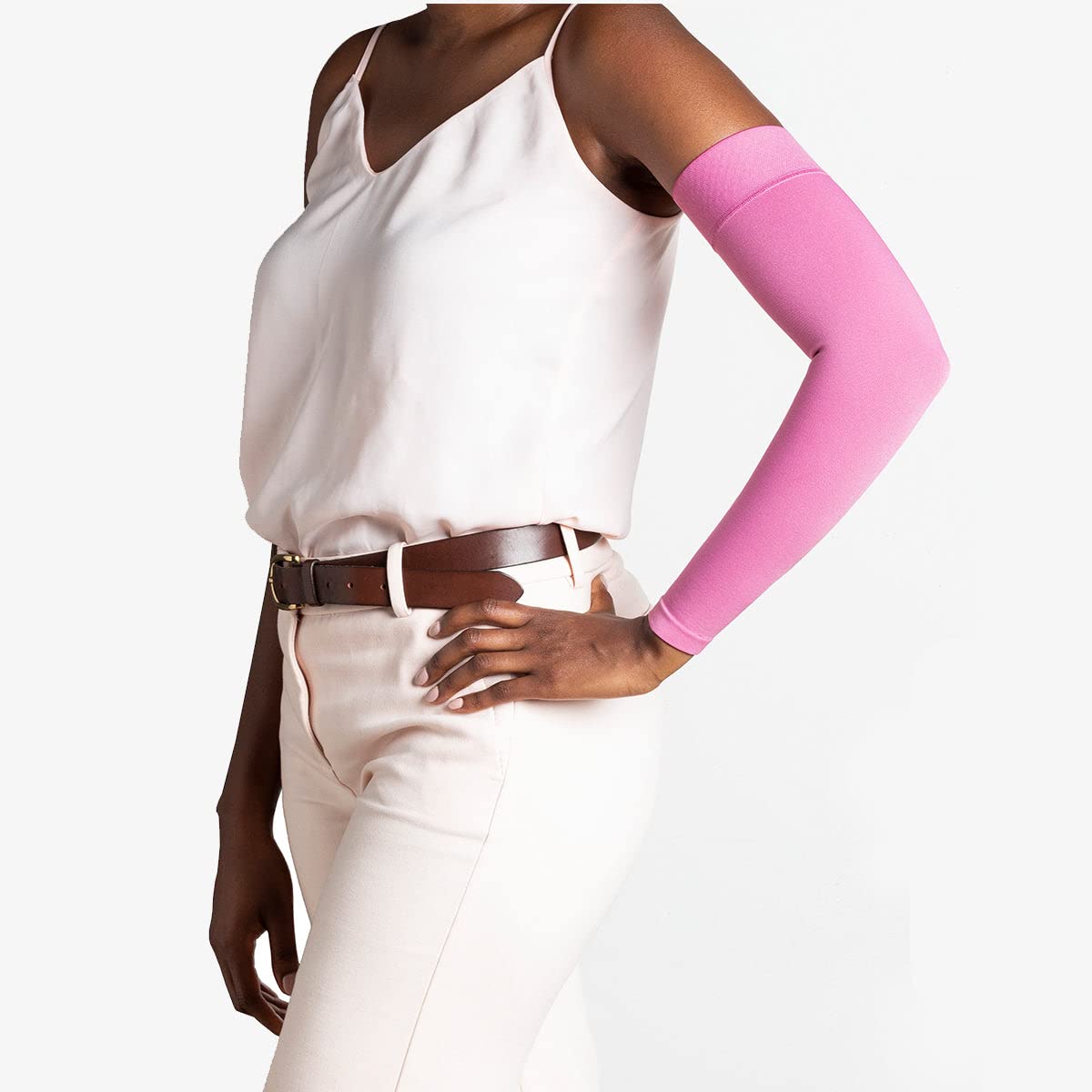 Sigvaris Men's Secure Armsleeve Dusty Rose G3 - XXLarge Full Short 15-20mmHg