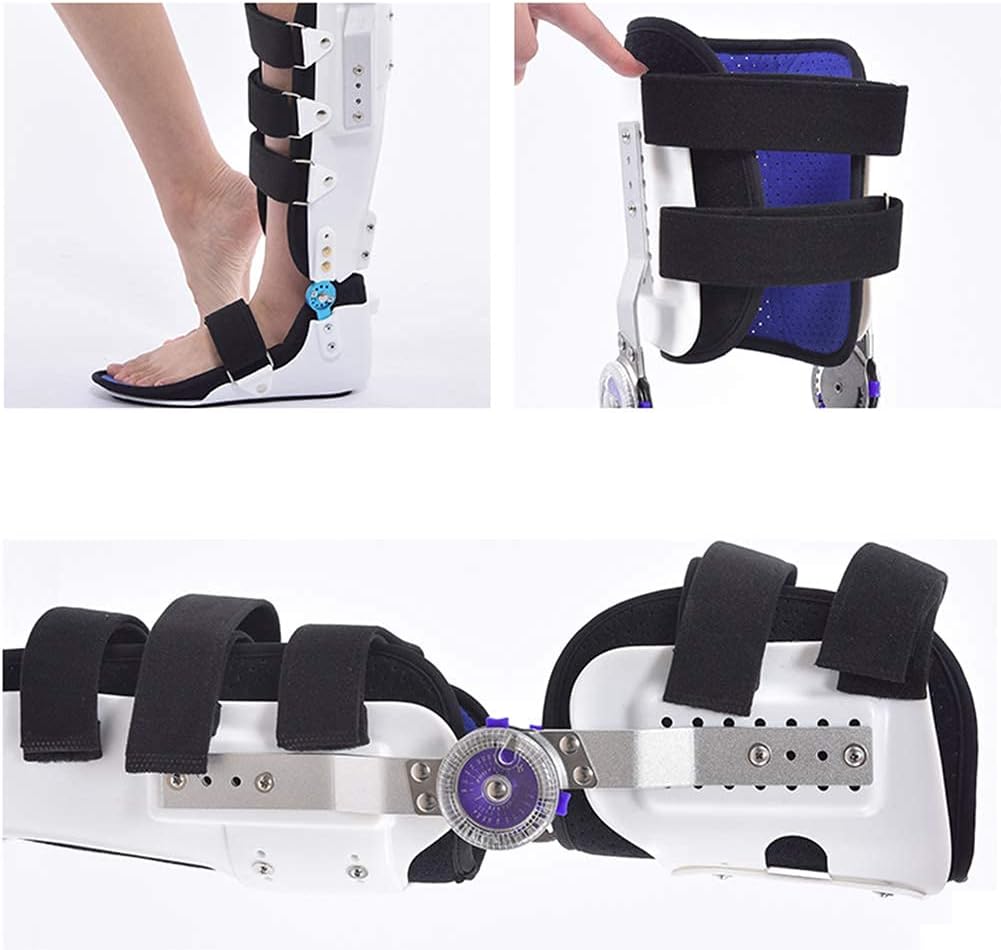 Hinged Knee Brace, Adjustable Leg Stabilizer Post Op Recovery Immobilization Splint - Orthopedic Guard Protector Patella Injury Immobilizer Brace(White Large)