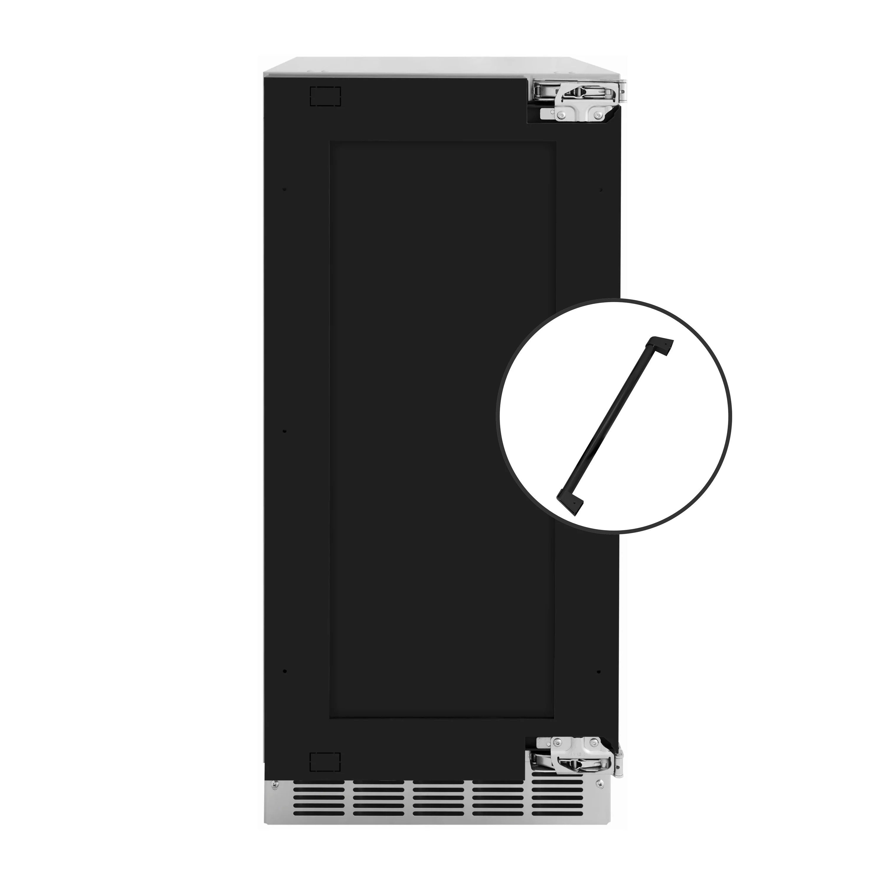 ZLINE Autograph Edition 15-Inch Touchstone Clear Cube Ice Maker with Drain Pump and Panel Ready Door with Matte Black Handle (ICCDPZ-15-MB)