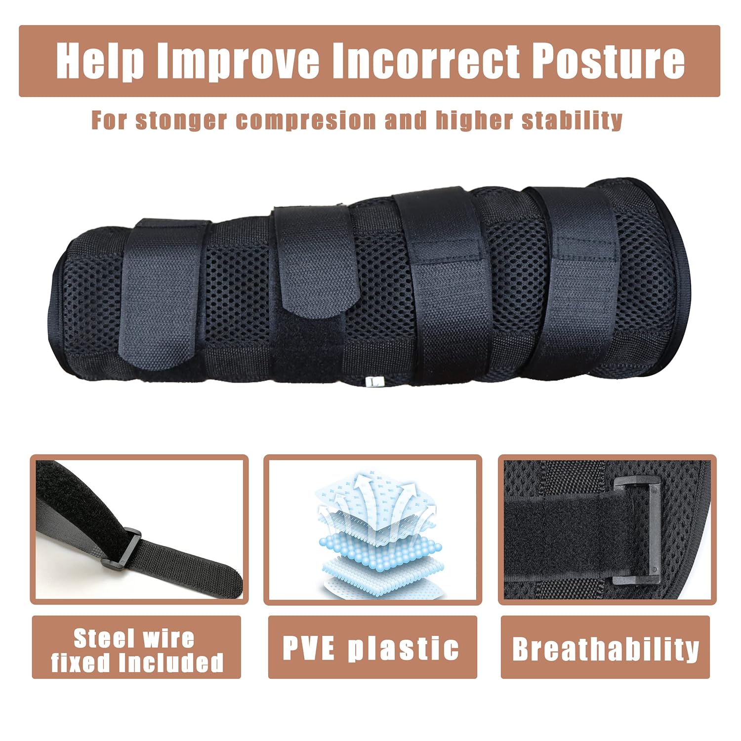 Golf Swing Training Elbow Brace with Golf Swing Trainer Aid Golf Warm-up Stick, Perfect for Amend Chicken Wings and Correction Brace of Golf Swing