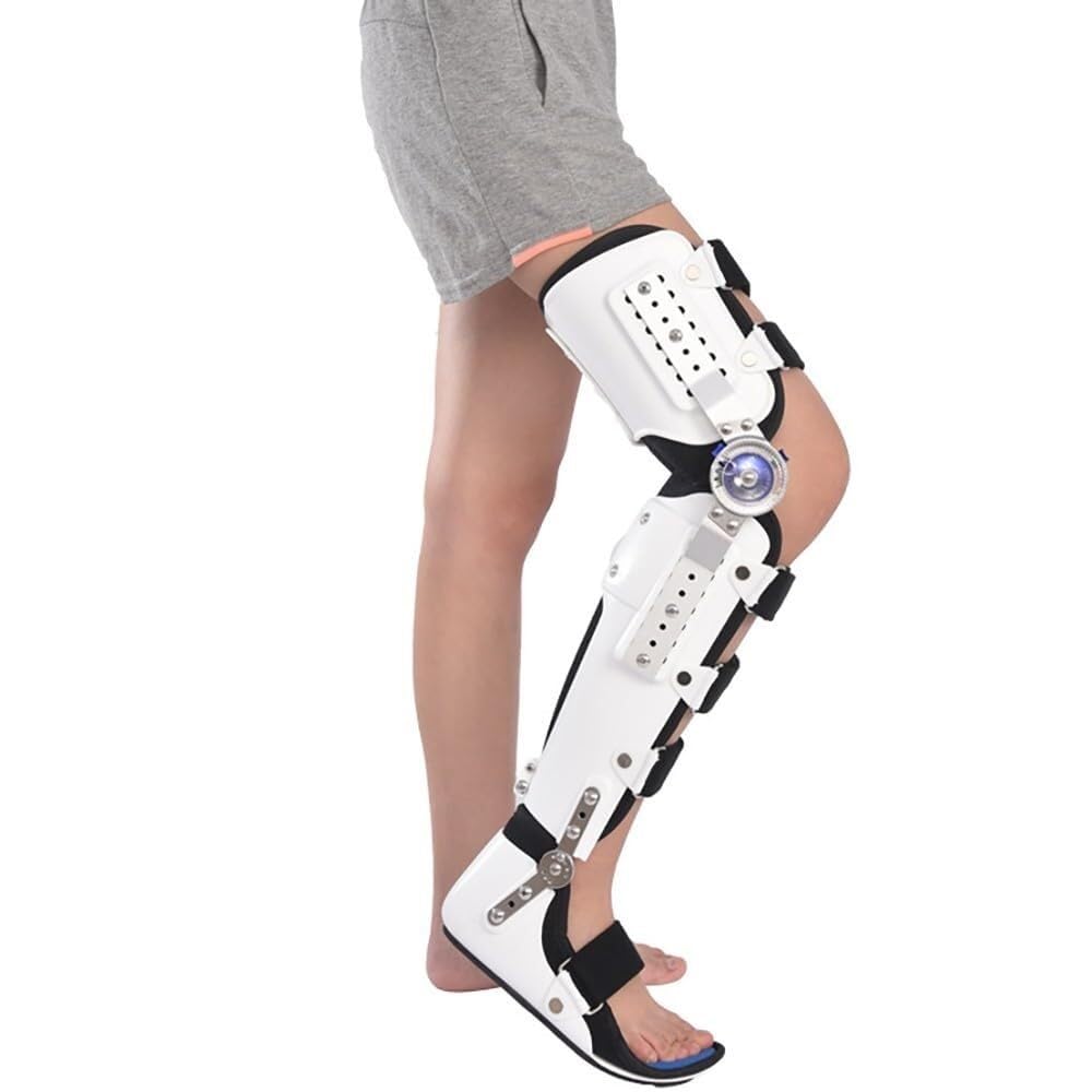 Knee, Ankle And Foot Orthosis Hinged Knee Foot Support Brace Full Leg Stabilizer Orthosis Splint For Lower Limb Injuries Post Knee And Foot Protector Also Used For Achilles Pain Relief(RIGHT)