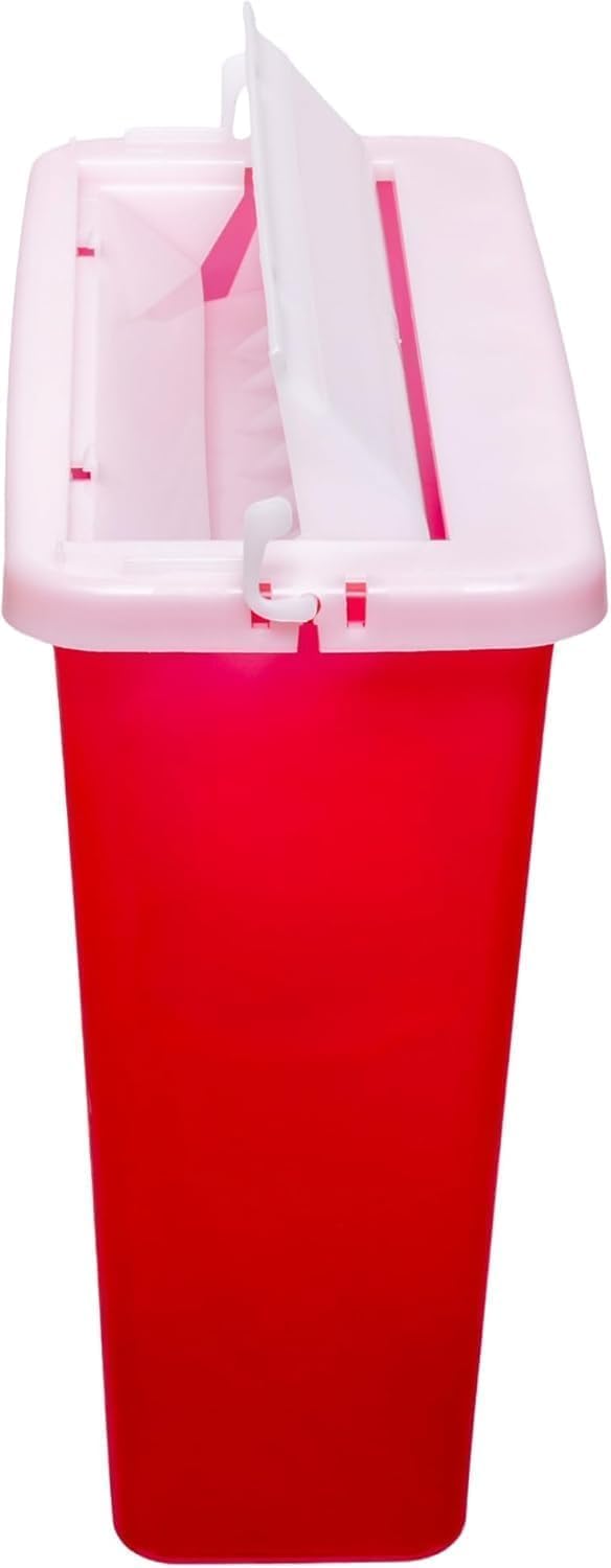 Sharps Container 5 Quart with Mailbox Style Lid - Large - Puncture Resistant for Safe Needle Disposal - for Home, Travel and Medical use(20 Pack)