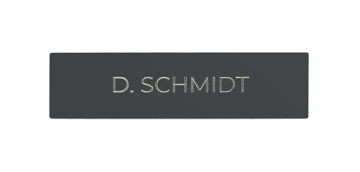 DoorBird Nameplate for One Call Button D21X  in Iron Grey, RAL 7011 - Individual Engraving