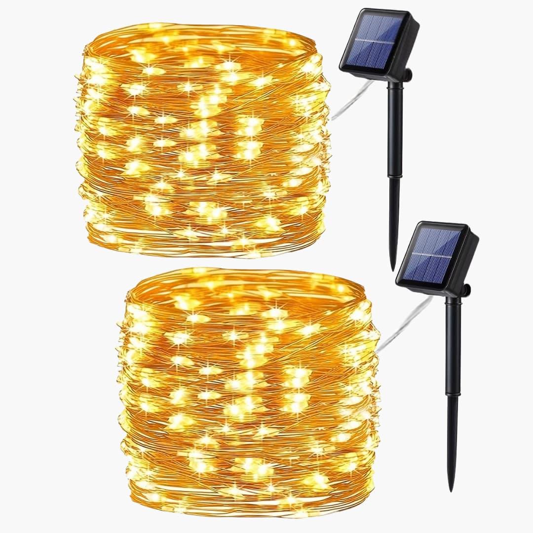 Solar-Powered String Lights Outdoor Orange Purple LED