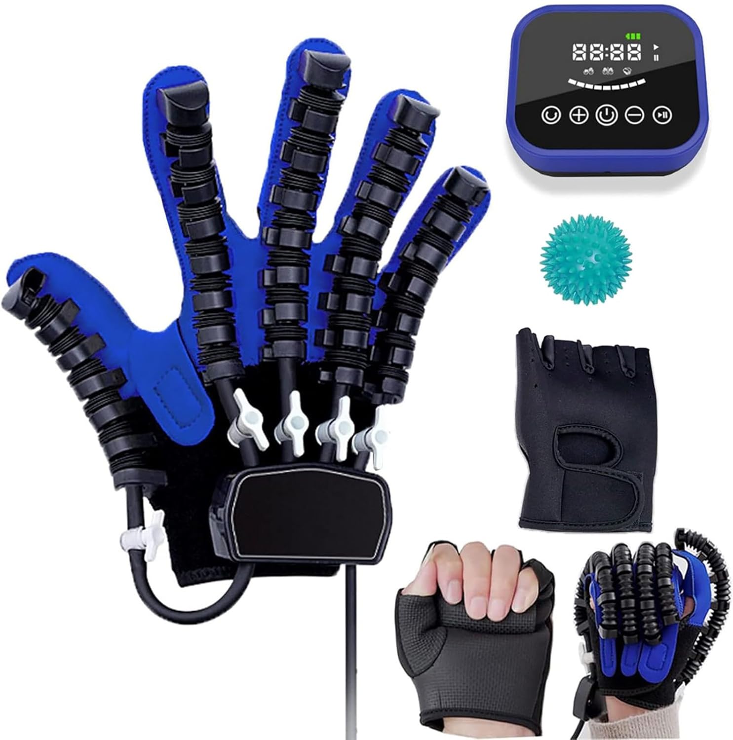 Rehabilitation Robot Gloves, Stroke Rehabilitation Aids, Hemiplegia Finger Rehabilitation Trainer, Rehabilitation Training Gloves, Finger Splint(B,Right Hand L)