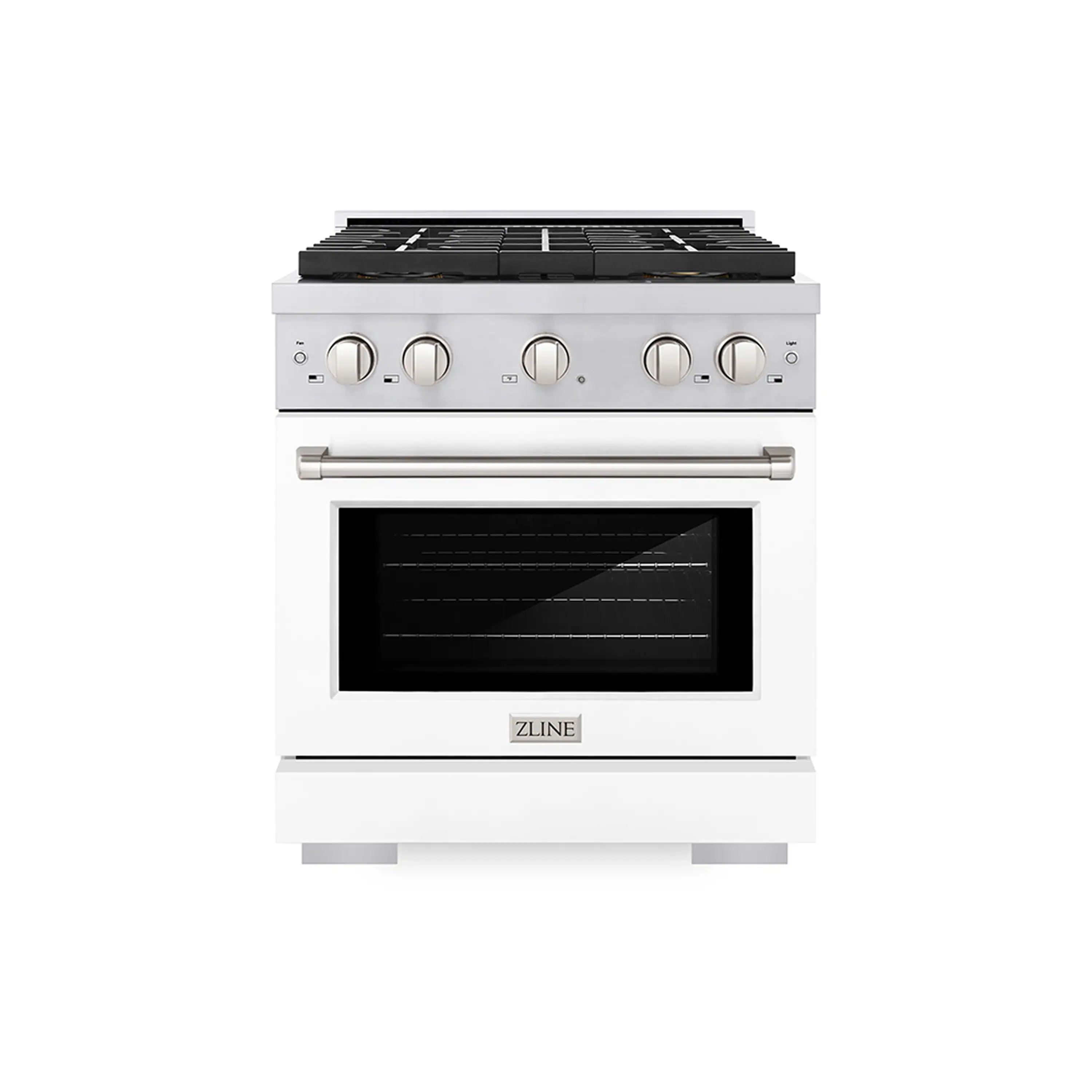 ZLINE 30-Inch 4.2 cu. ft. Paramount Dual Fuel Range with 4 Burner DuoPro鈩?Cooktop and Electric Convection Oven with White Matte Door (PSDR-WM-30)