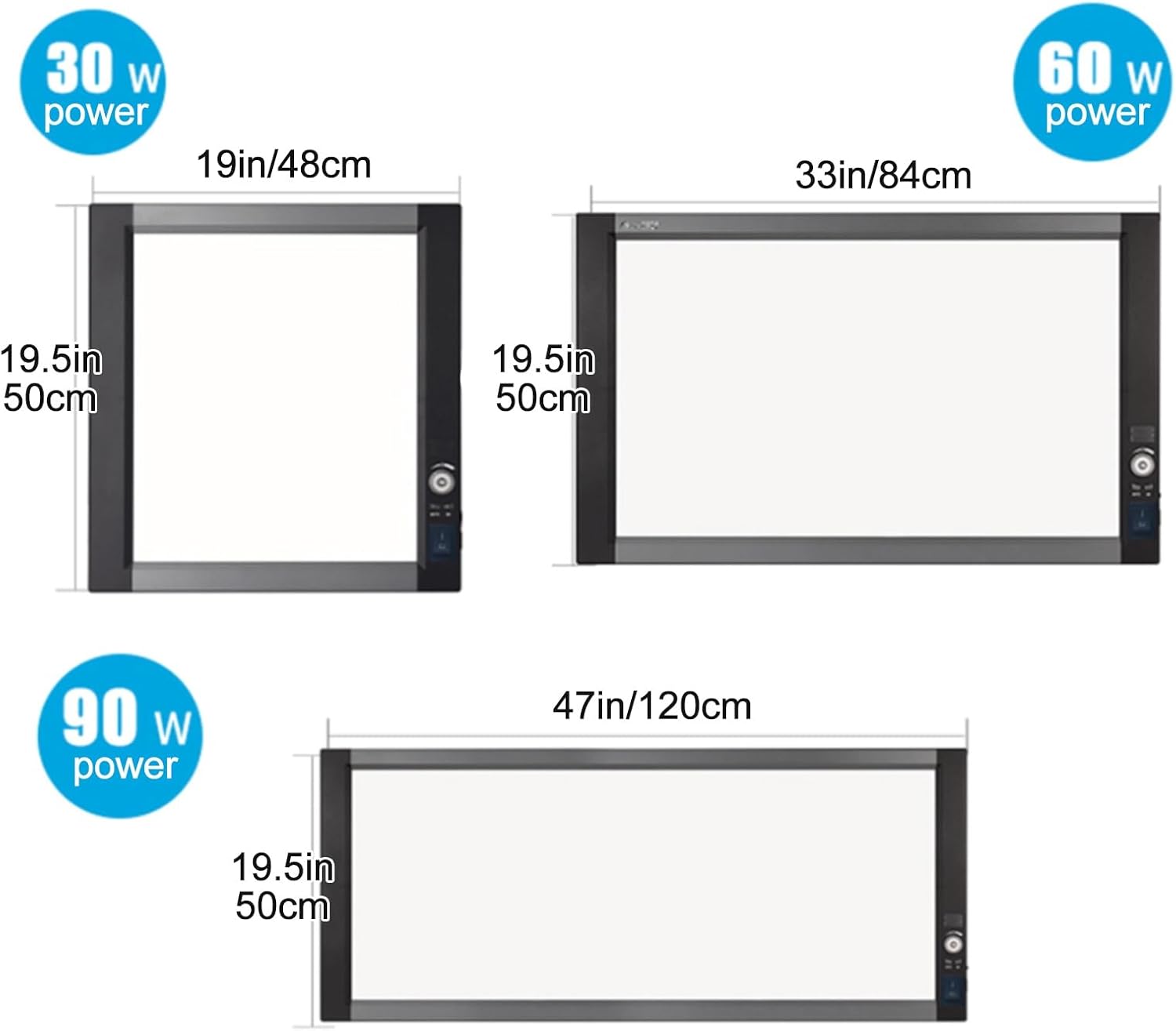 Lab Equipment X-Ray Film Illuminator Light Box X-Ray Viewer Light Panel Screen, Professional Tpc Slide Viewer Illuminator with Bracket and Optical Acrylic Diffuser for Home and Lab Use(19x19.5in/48x50