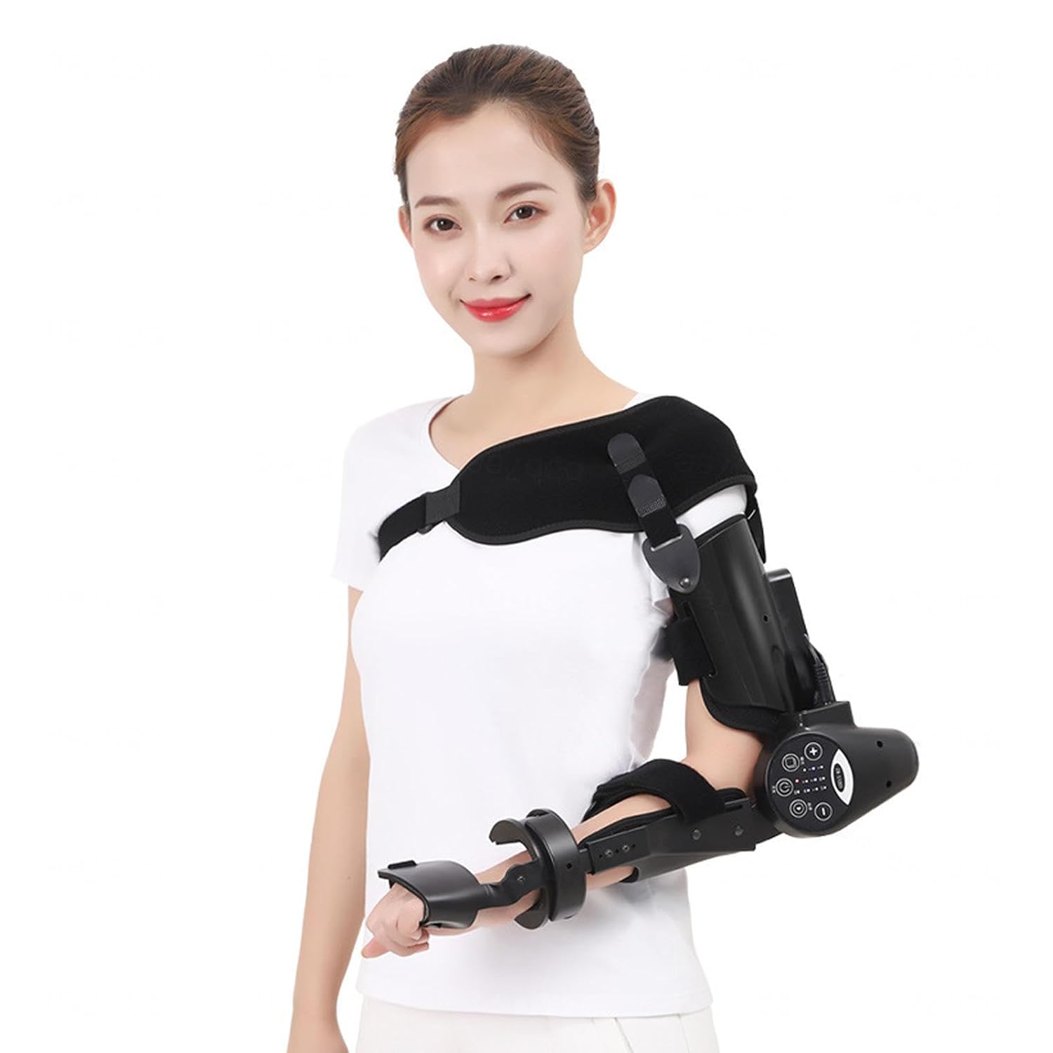 VIDECOR Electric Elbow Joint Rehabilitation Device, Wireless Intelligent Key Control, Precisely Control The Extension and Flexion Angle, Hinged Elbow Brace Arm Exerciser,Left