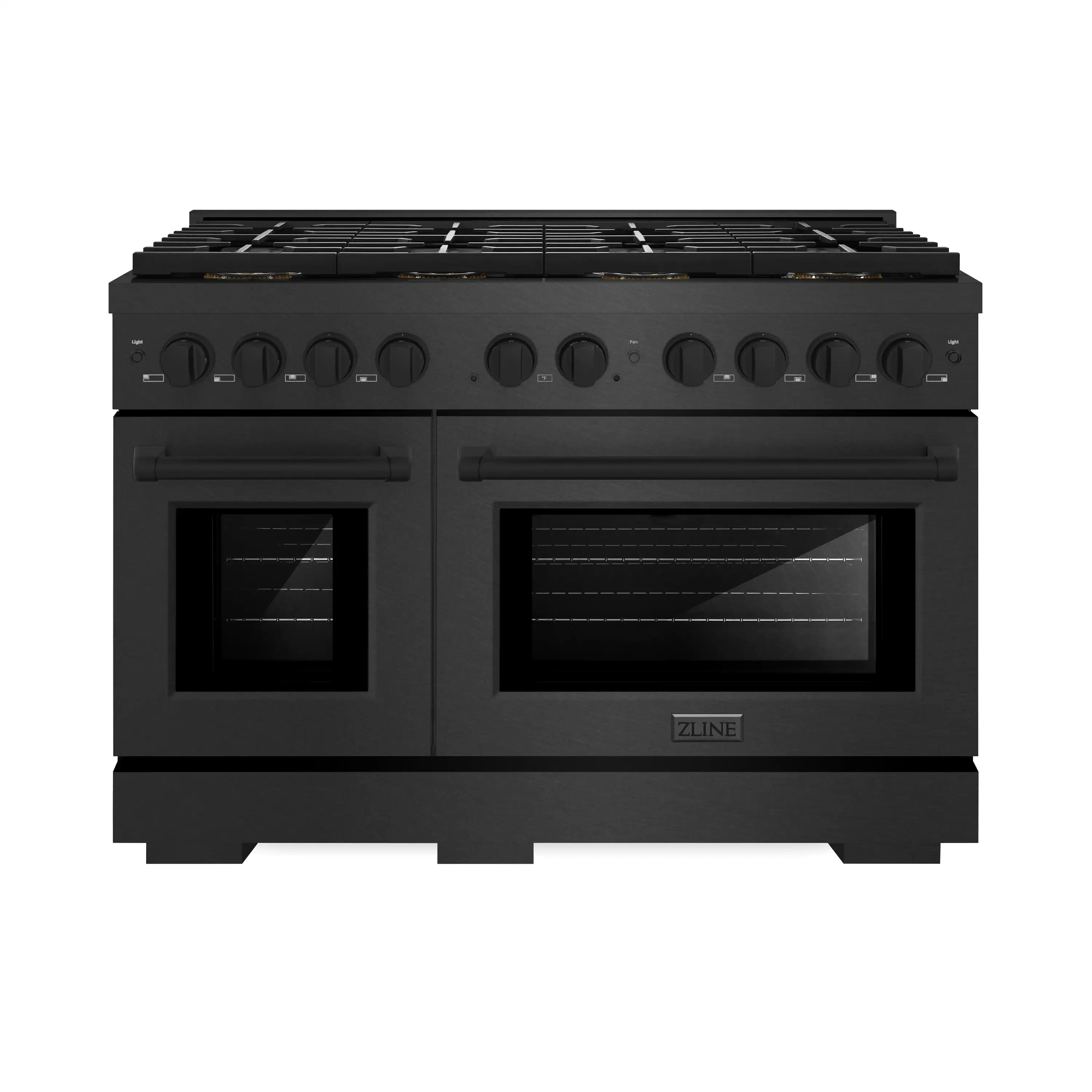 ZLINE 48-Inch 6.7 Cu. Ft. Paramount Gas Range with 8 Burner DuoPro鈩?Cooktop and Dual Ovens in Black Satin Stainless Steel (PSGRBS-48)