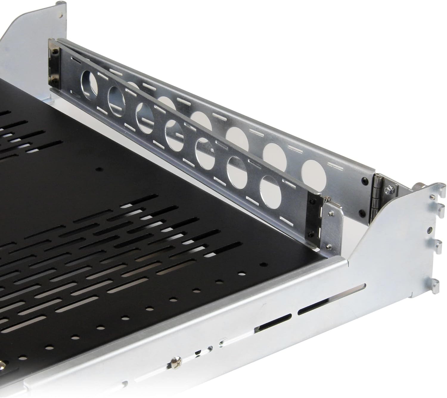 StarTech.com 2U Vented Sliding Server Rack Shelf w/ Cable Management Arm - 27.7 to 31.6in Adjustable Mounting Depth - 50lb - 19” Server Tray Shelf for Equipment Rack - 24in Deep , TAA (UNISLDSHF192)