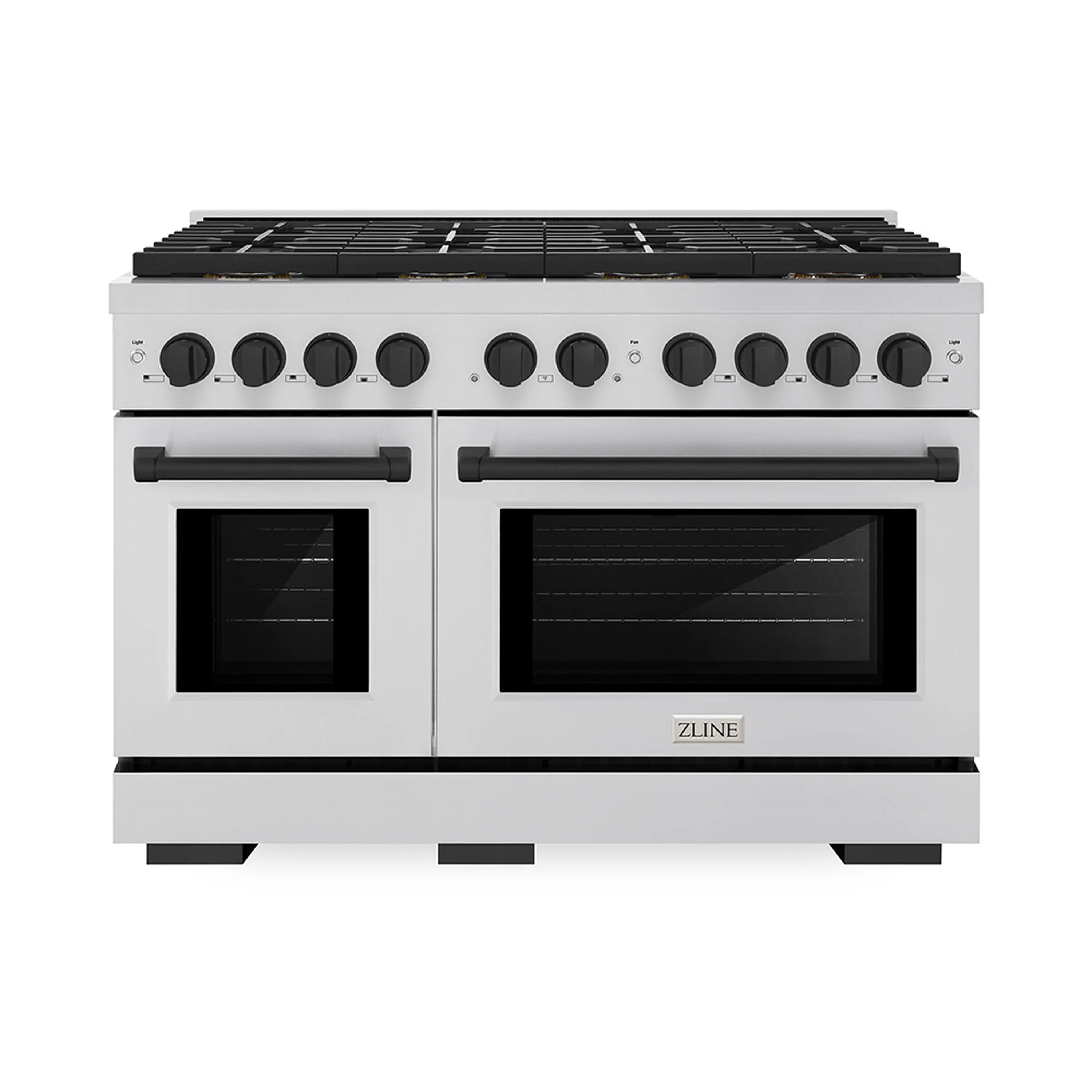 ZLINE Autograph Edition 48-Inch 6.7 cu. ft. Paramount Dual Fuel Range with 8 Burner DuoPro鈩?Cooktop and Dual Ovens in Stainless Steel and Matte Black Accents (PSDRZ-48-MB)