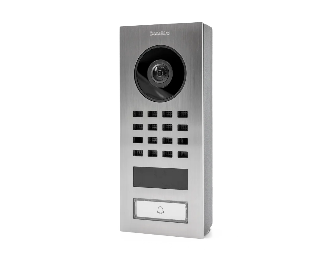 DoorBird D1101V Surface-Mount IP Video Intercom, 1 Call Button in Stainless Steel V4A