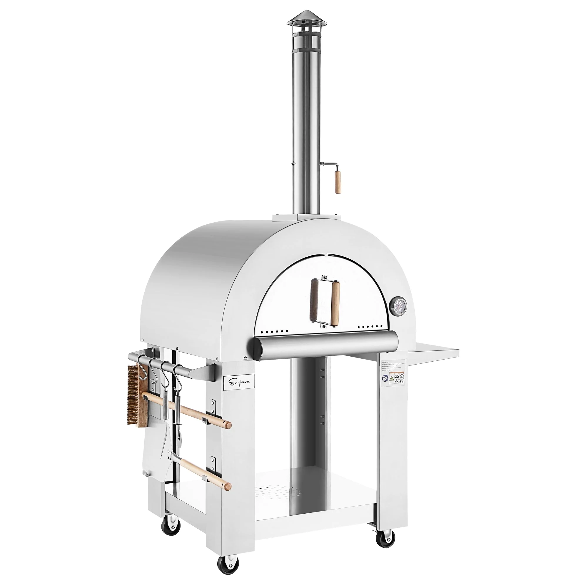 Empava Outdoor Wood Fired Pizza Oven With Side Table in Stainless Steel (EMPV-PG05)