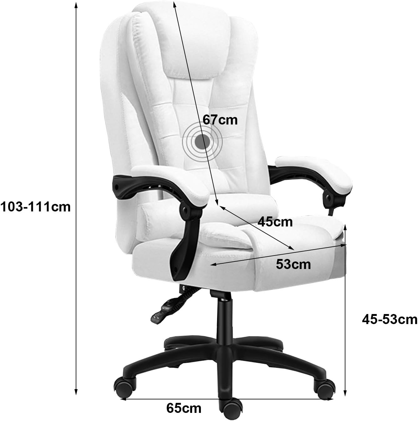 High-Back Office Chair, Brown Leather Executive Chair with Lumbar Support & Padded Armrests, Adjustable Height, 360 Swivel, Ideal for Office Use (Pink