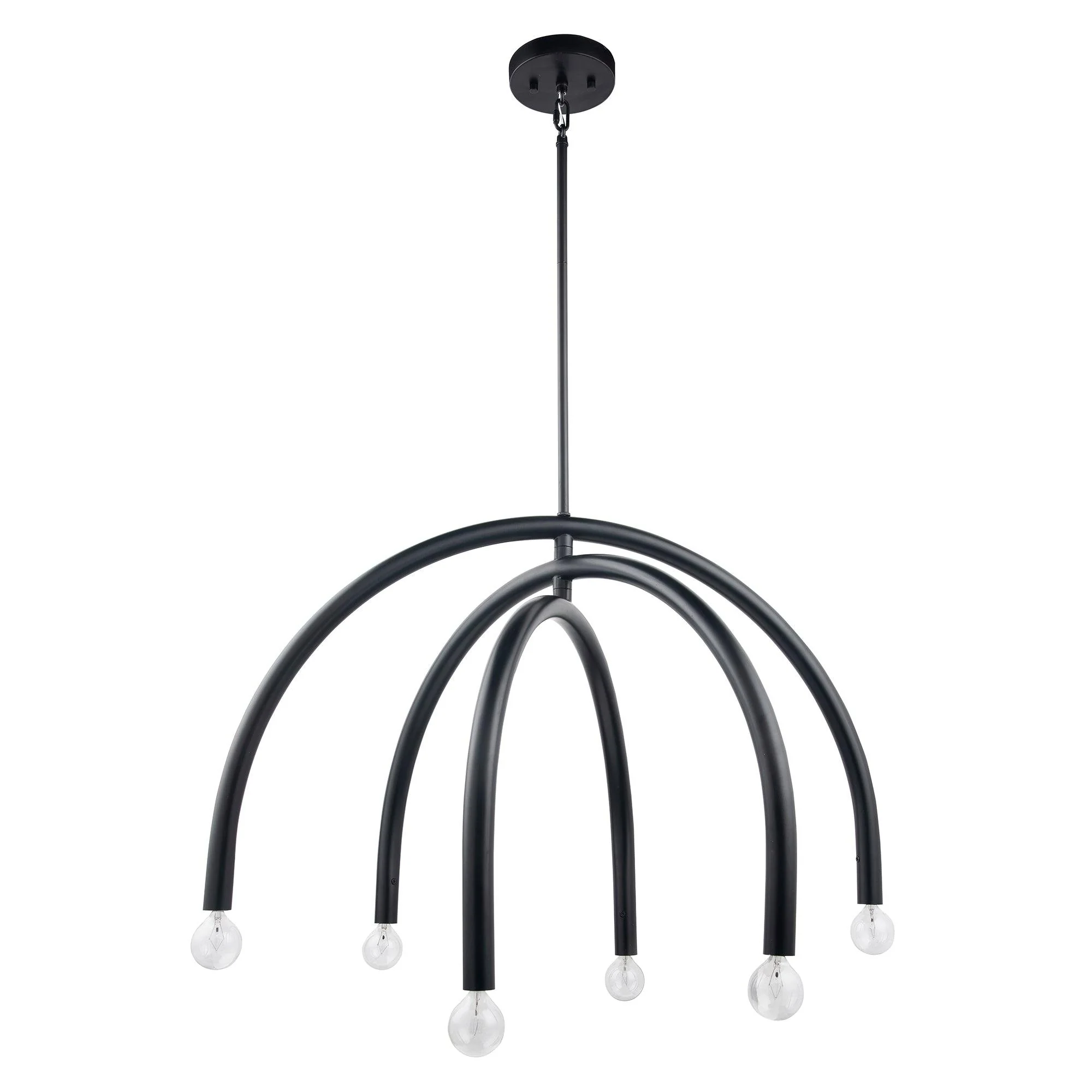 Parrot Uncle Caboche Mid-Century Modern Black Dimmable 6-Light Chandelier (CA106BLK)