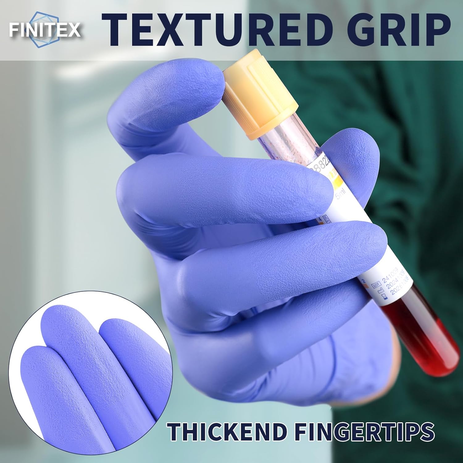 FINITEX Nitrile Disposable Gloves Medical Exam Gloves - 100/1000 PCS Latex-free Examination Purple Chemo Food Glove