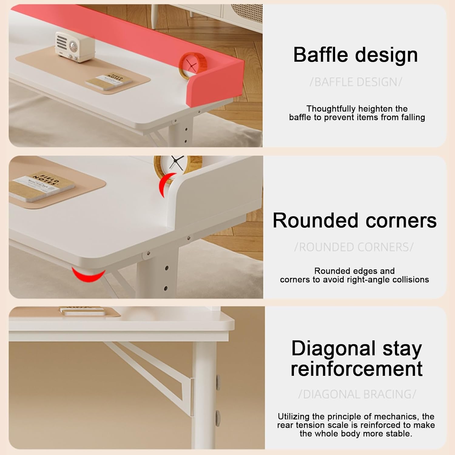 Overbed Table with Wheels, Adjustable Height Mobile Bedside Desk, Heavy Duty Metal Legs, Medical Use