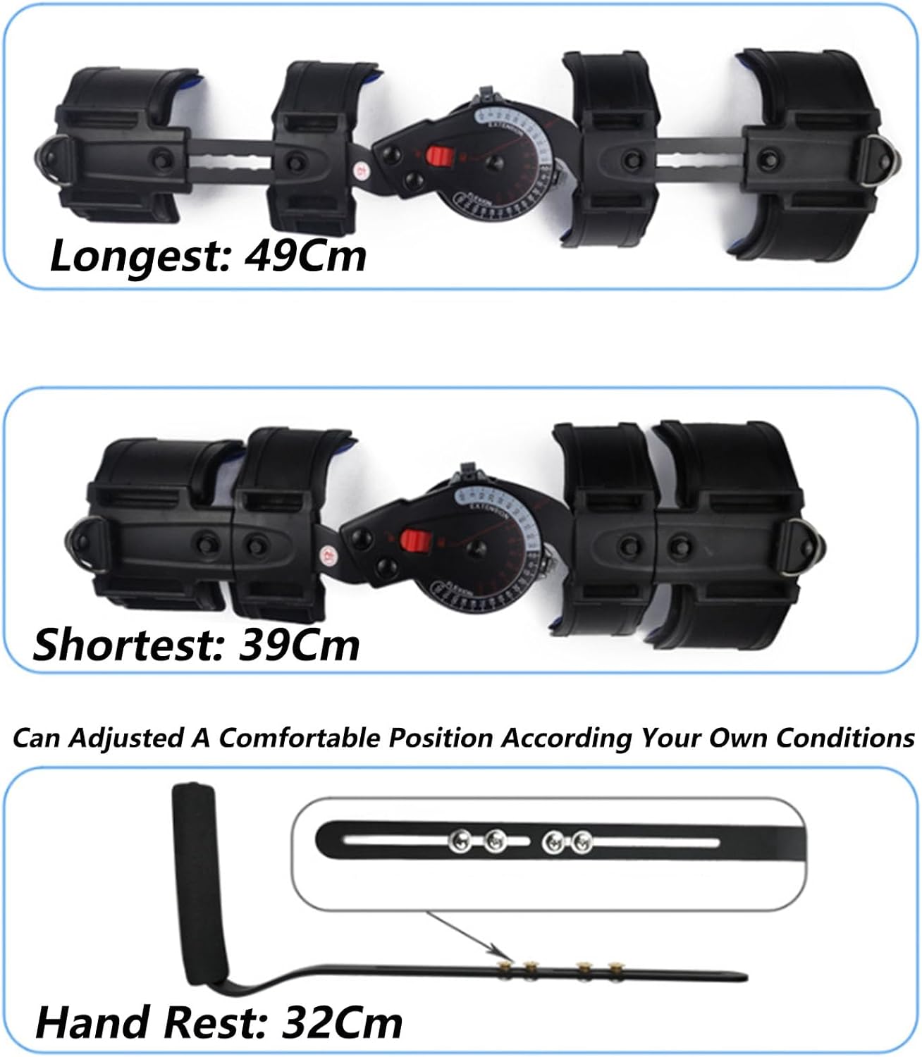 SFKLYU Hinged Elbow Brace Post Op Elbow Brace with Strap Adjustable Elbow Immobilizer Injury Recovery Support Arm Sling for Sling Arm Injury Recovery,Left