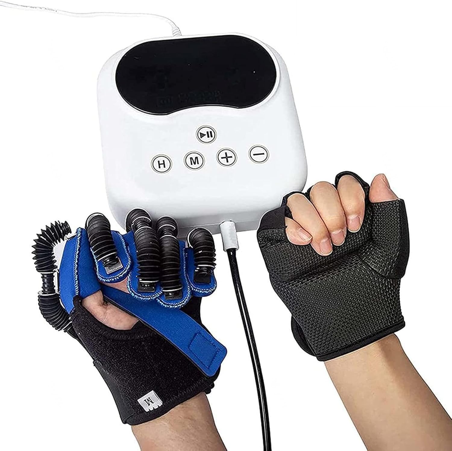 Stroke Hand Splint Assistive Gloves Hemiplegia Finger Rehabilitation Trainer Robot Gloves for Stroke Hemiplegia Hand Function Recovery Relief Finger Cramps,Left-XL