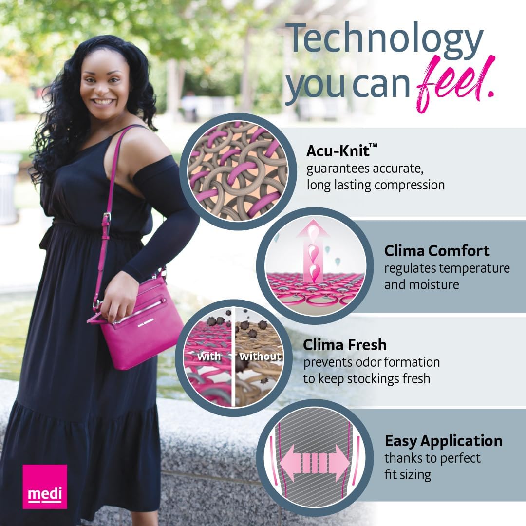 Mediven Harmony Armsleeve 20–30 mmHg Compression Arm Sleeve for Women & Men – Soft, Durable Support with Beaded Silicone Top Band for Secure Stay-Up Fit & Gentle Arm Circulation