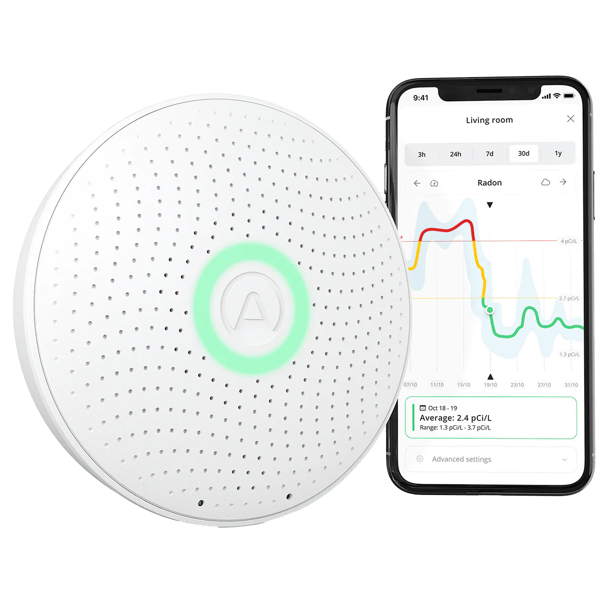 Airthings Wave Plus Smart Indoor Air Quality Monitor + Radon Detection