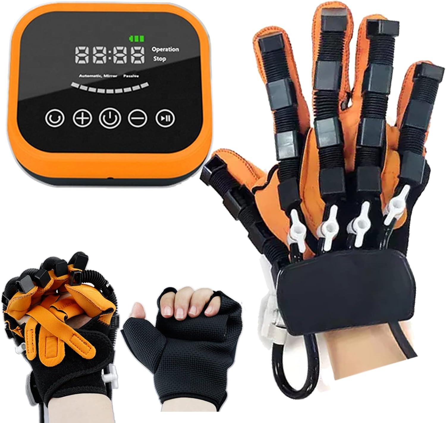 Rehabilitation Robot Gloves Finger Training Gloves Hemiplegia Stroke Hand Rehabilitation Trainer Finger Orthosis Hand Splint Assistive Grip Strengtheners (Color : Right Hand, Size : Large)