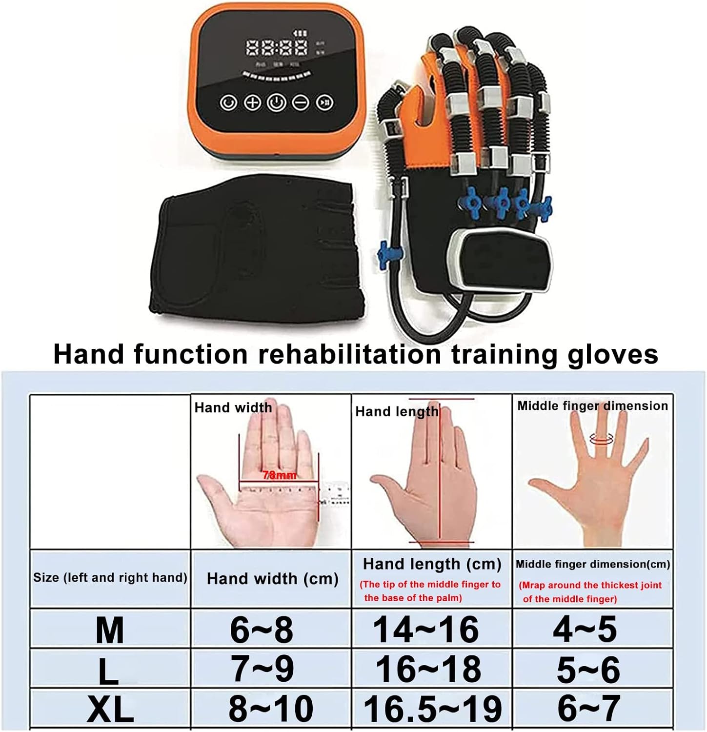 Hemiplegia Finger Rehabilitation Trainer Robot Gloves, Stroke Hemiplegia Rehabilitation Training Equipment, Finger Straightening Brace Guard Protector, for Patients with Hand Dysfunction