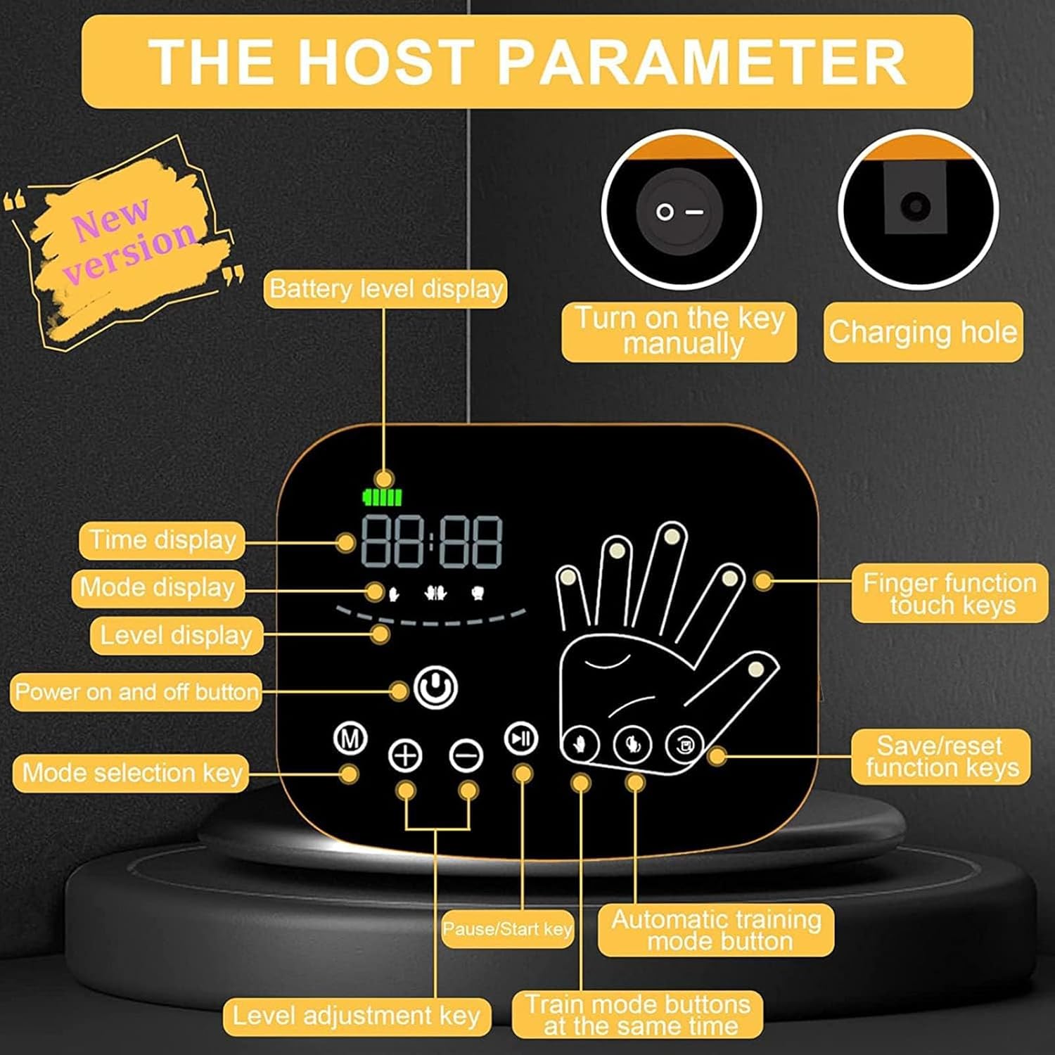 Hemiplegia Finger Rehabilitation Robot Gloves - Effective Stroke Recovery Equipment For Home Use USB Charging (Right M)