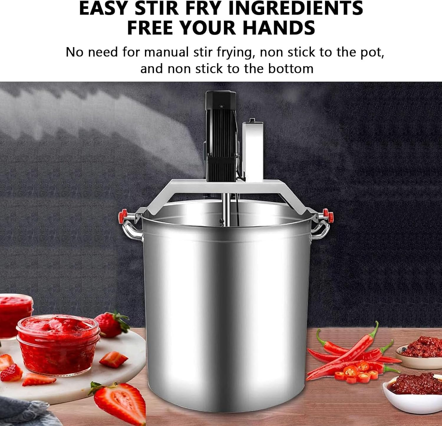 Automatic Sauce Jam Stirrer Machine, Commercial Food Stirrer Pot, with Adjustable Speed & Liftable Scraper & Multi-Stove Use, Pot Seasoning Bottom Soup Sauce Stirrer for Long Cooking