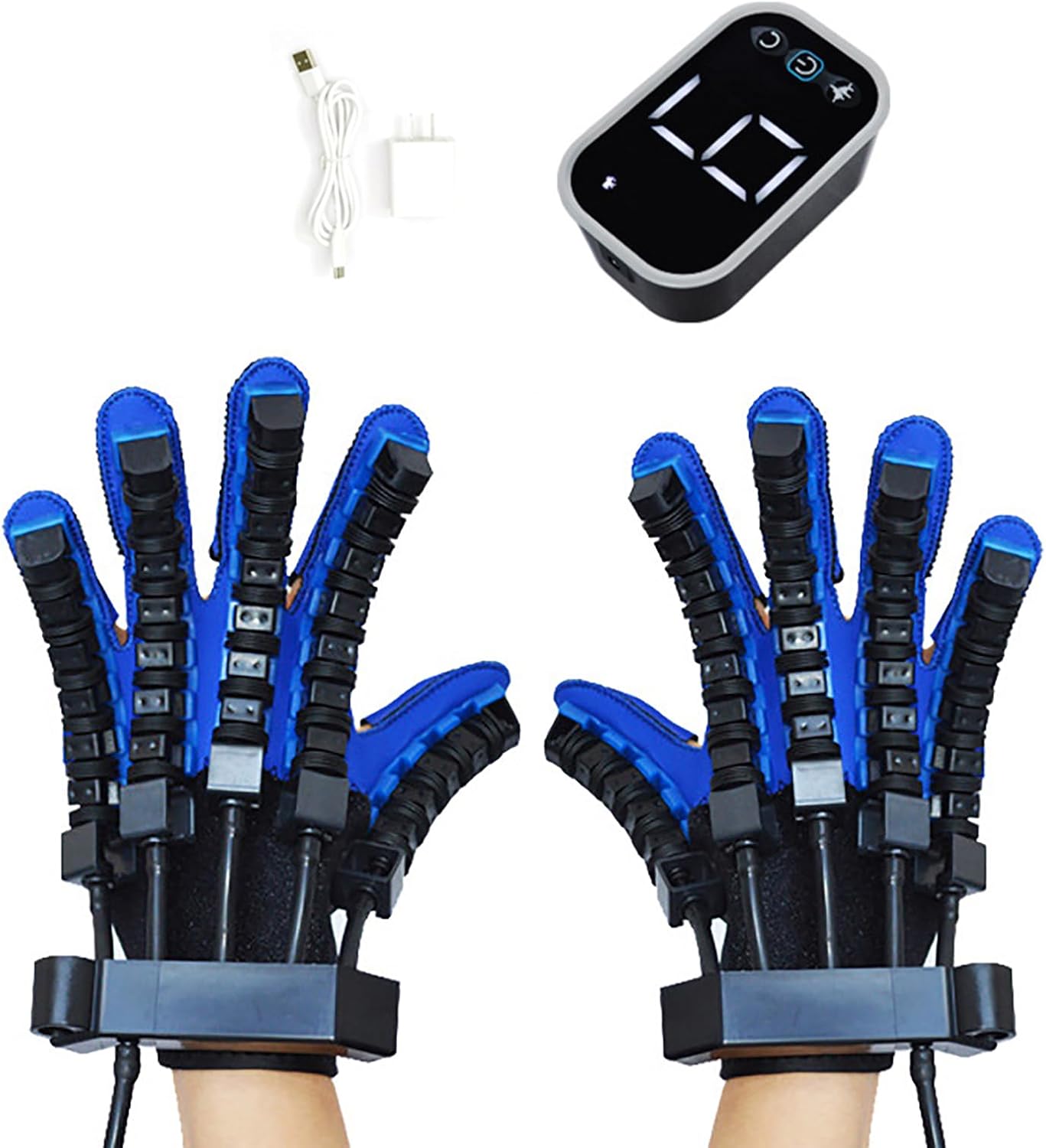 Upgraded Rehabilitation Robot Gloves, Hemiplegia Hand Stroke Recovery Equipment, with Strength Adjustment, Paralysis & Arthritis Patients