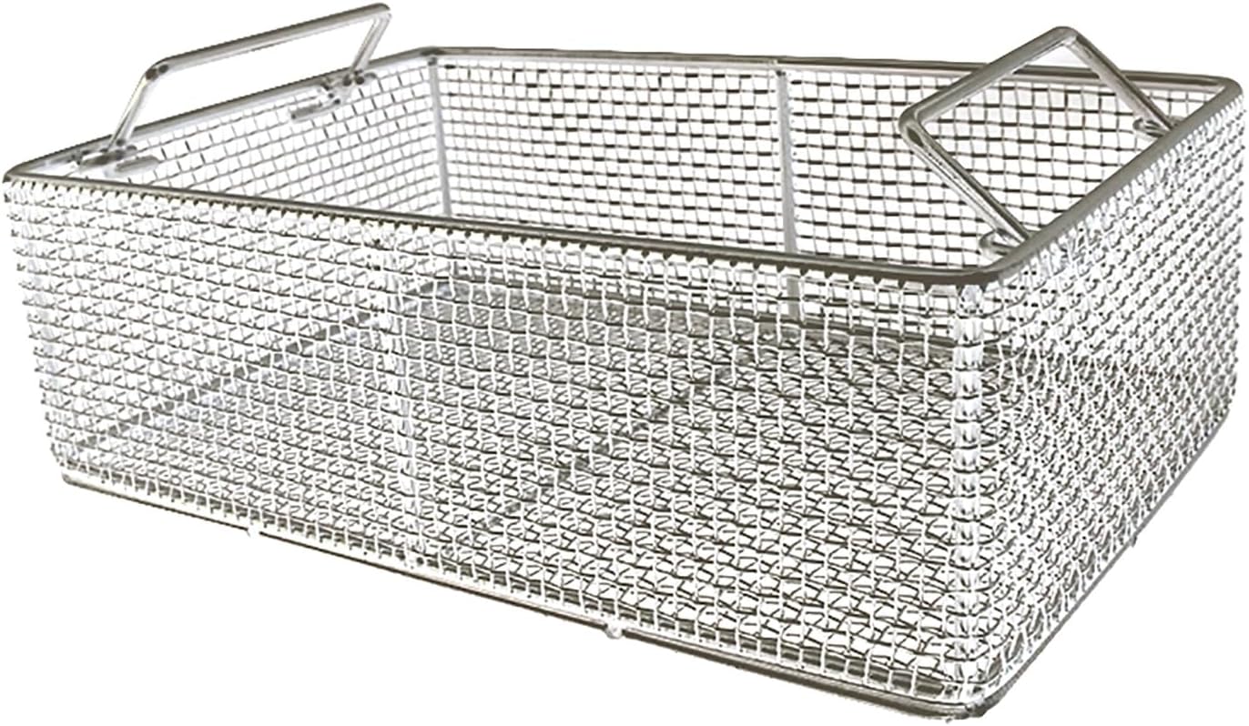 304 Stainless Steel Disinfection Basket with Handle, 0.16in Mesh for Labs, Hospital Instruments, Dental Clinics