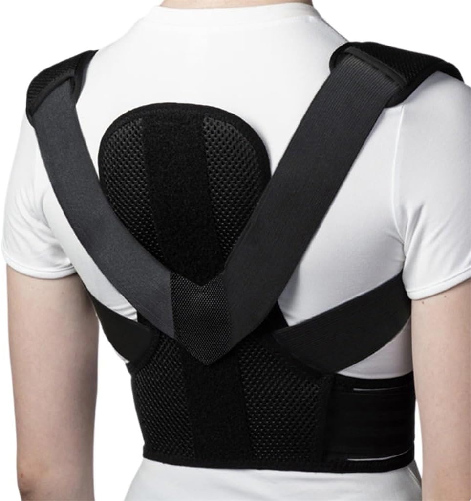 Adjustable Posture Corrector Back Waist Support Spine Brace Belt Trainer with 2 Alloy Plates Unisex(M Code)