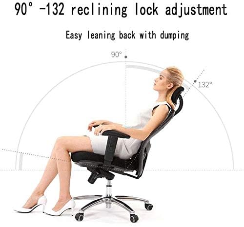 Executive Swivel Adjustable Swivel Office Desk Chair with Armrests Lumbar Support Desk Ergonomic Chair Ergonomic Computer Chair Home Office Rotating Seat Back Boss Chair Business (Black)