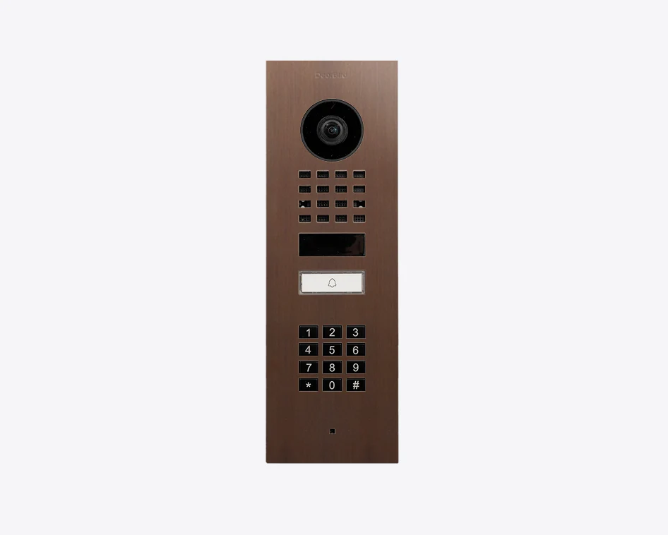 DoorBird D1101KV Flush Mount IP Video Door Station, 1 Call Button in Architectural Bronze