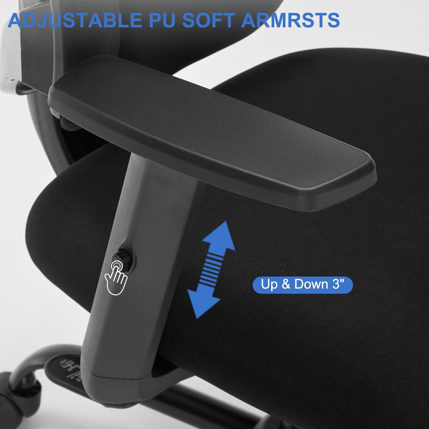 Ergonomic Office Chair, Ergonomic Desk Chair with Adjustable Height, Lumbar Support, High Back Mesh Support with Adjustable Armrests, Task Chairs for Home Office Computer-350LBS