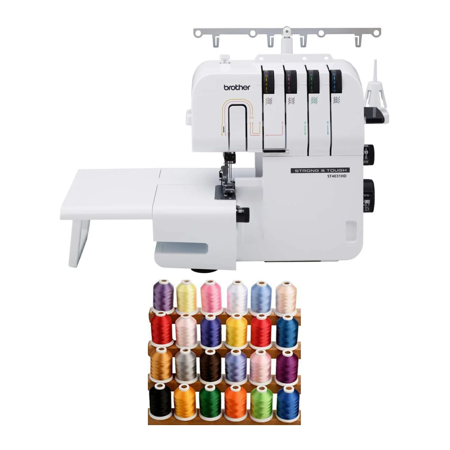 Brother ST4031HD Serger Durable Metal Frame Overlock Machine Bundle