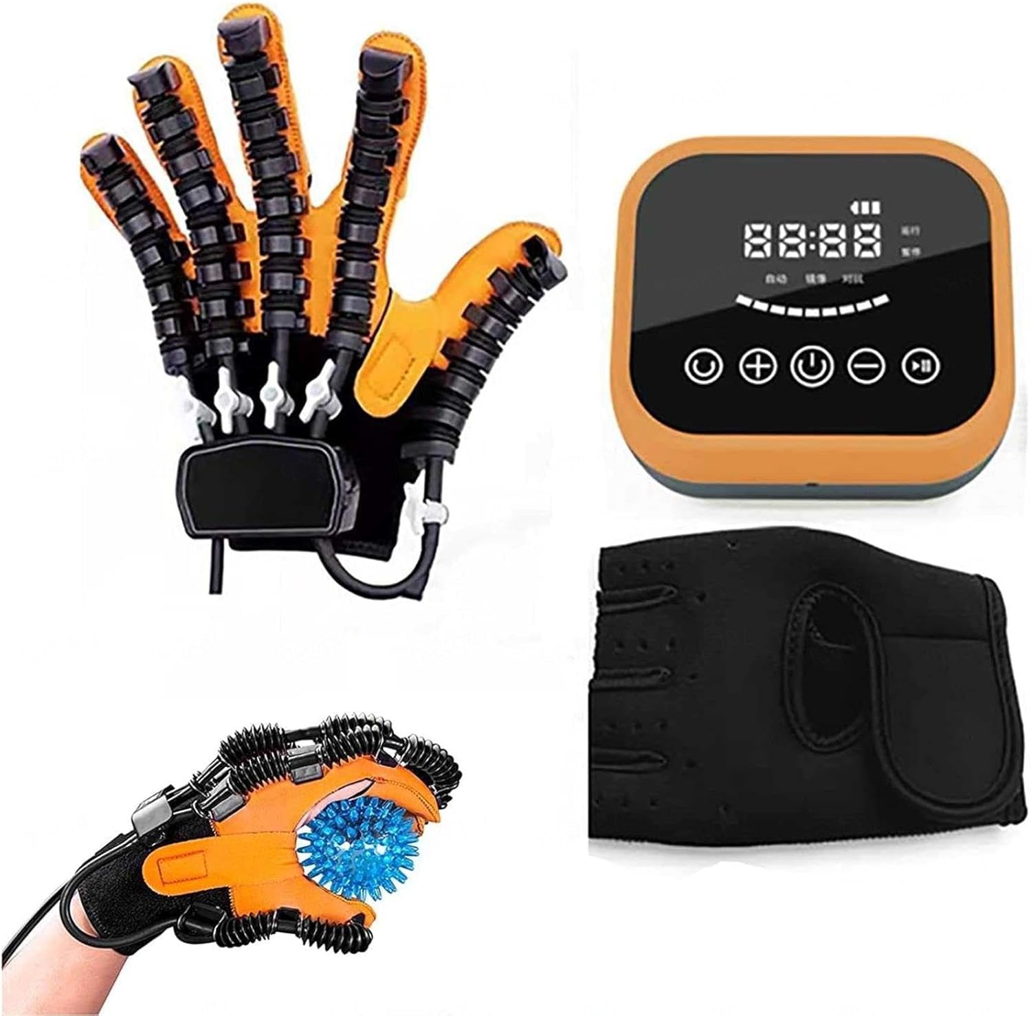 Stroke Hand Splint Assistive Gloves Hand Strengthener Finger Orthosis with Hand Dysfunction Independently Rehabilitation Training,Right-XL