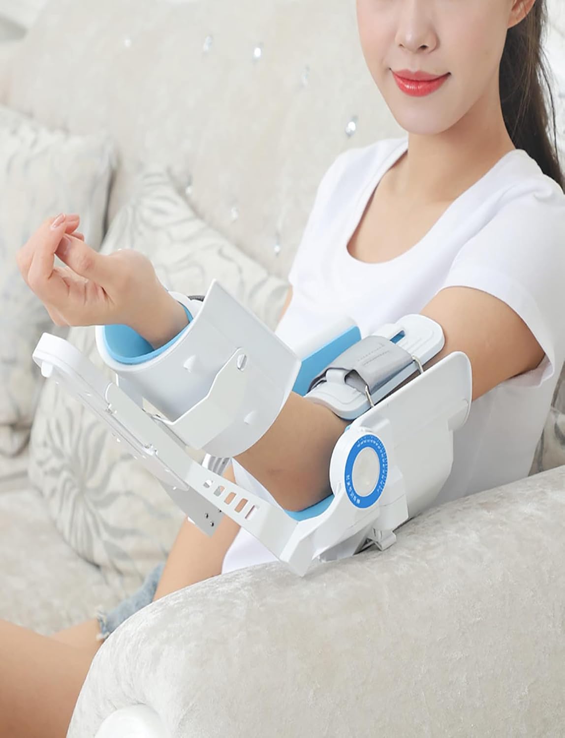 Elbow Joint Rehabilitation Device,Elbow Brace Arm Exerciser, 3-Speed Adjustable, 2 Modes, -5°~150° Full-Angle Exercise, for Stroke, Hemiplegia, arm Stiffness, Weakness
