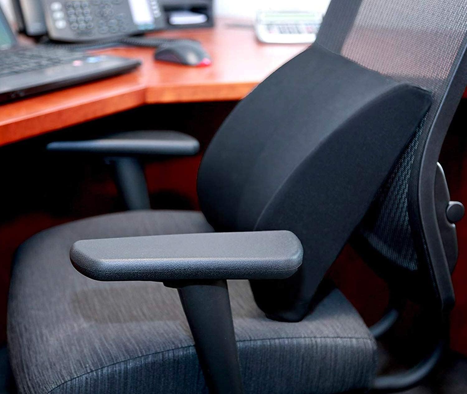 DMI Lumbar Support Pillow for Chair to Assist with Back Support with Removable Washable Cover to Ease Lower Back Pain While Improving Posture, 14 x 13 x 5, Contoured Foam, Standard, Black (Pack of 5)