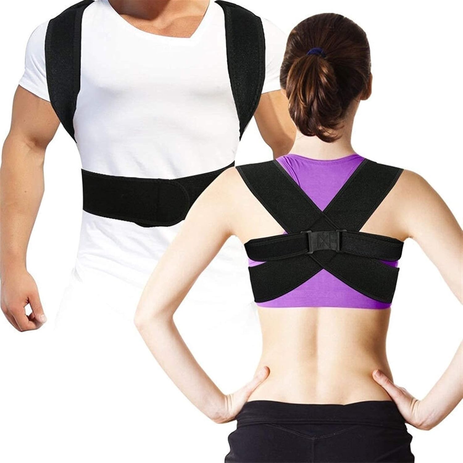 1Pcs Back-Up Posture Corrector Support Brace Shoulder Clavicle Support Thoracic Kyphosis Lower Upper Back Pain Relief Cervical,M