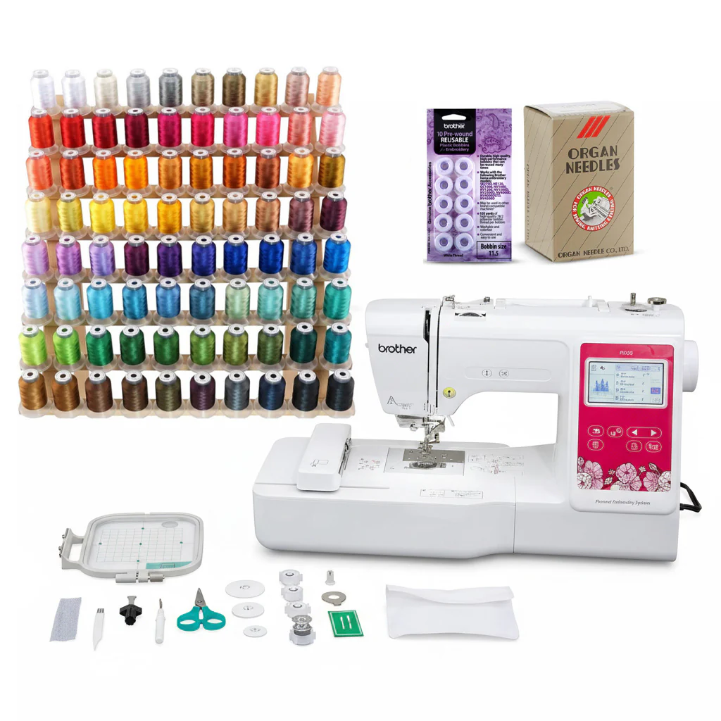Brother Elite PE545 Computerized LCD Display Embroidery Machine Bundle (4 Items)