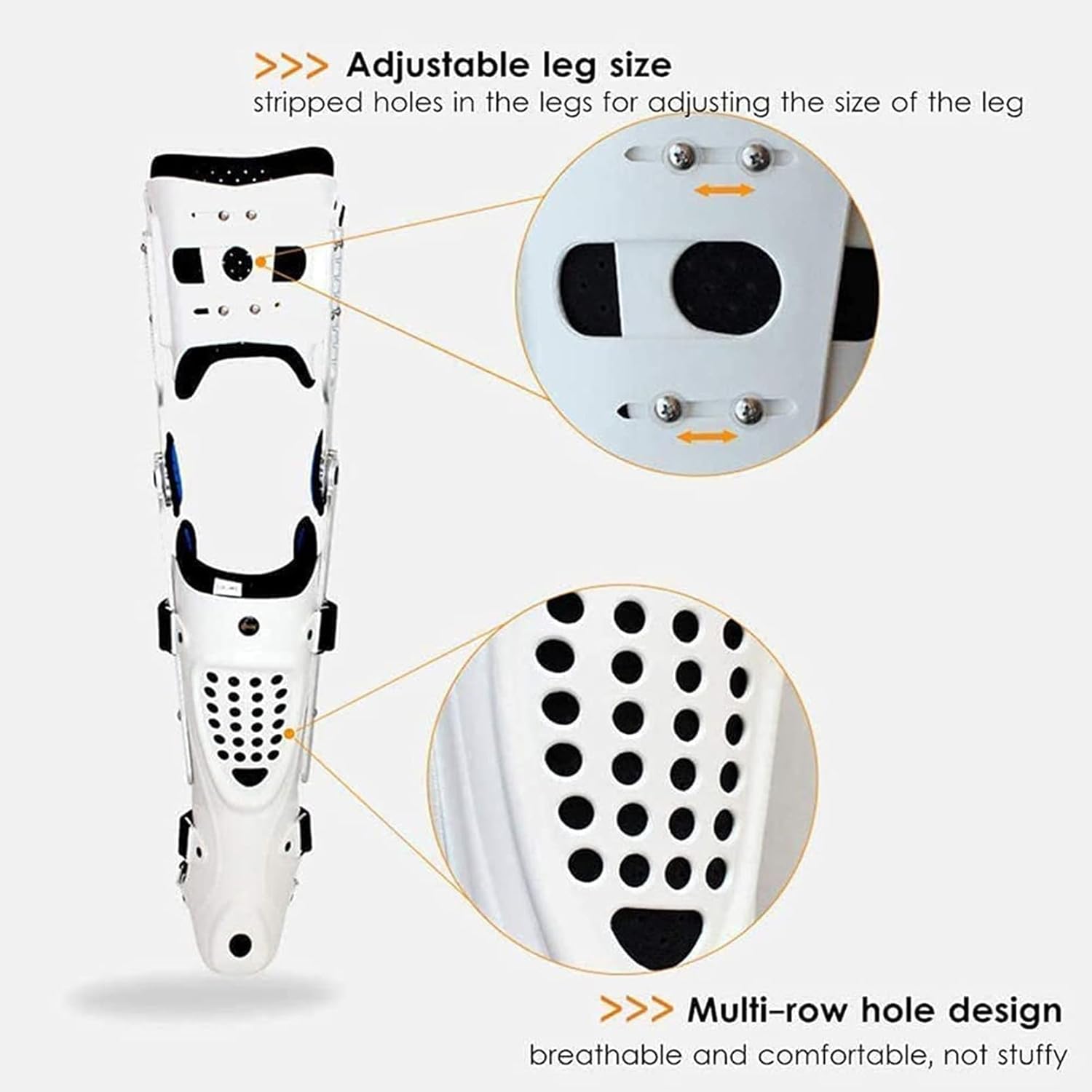 Knee Support Brace, Adjustable Full Leg Stabilizer Knee Orthosis Splint, Soft and Breathable Helps to Improve Balance Leg Stre Knee Ankle Fixed Brace Leg