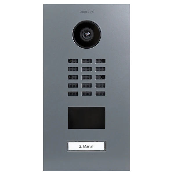 DoorBird D2101V IP Video Door Station, 1 Call Button in Silver Grey, RAL 7001