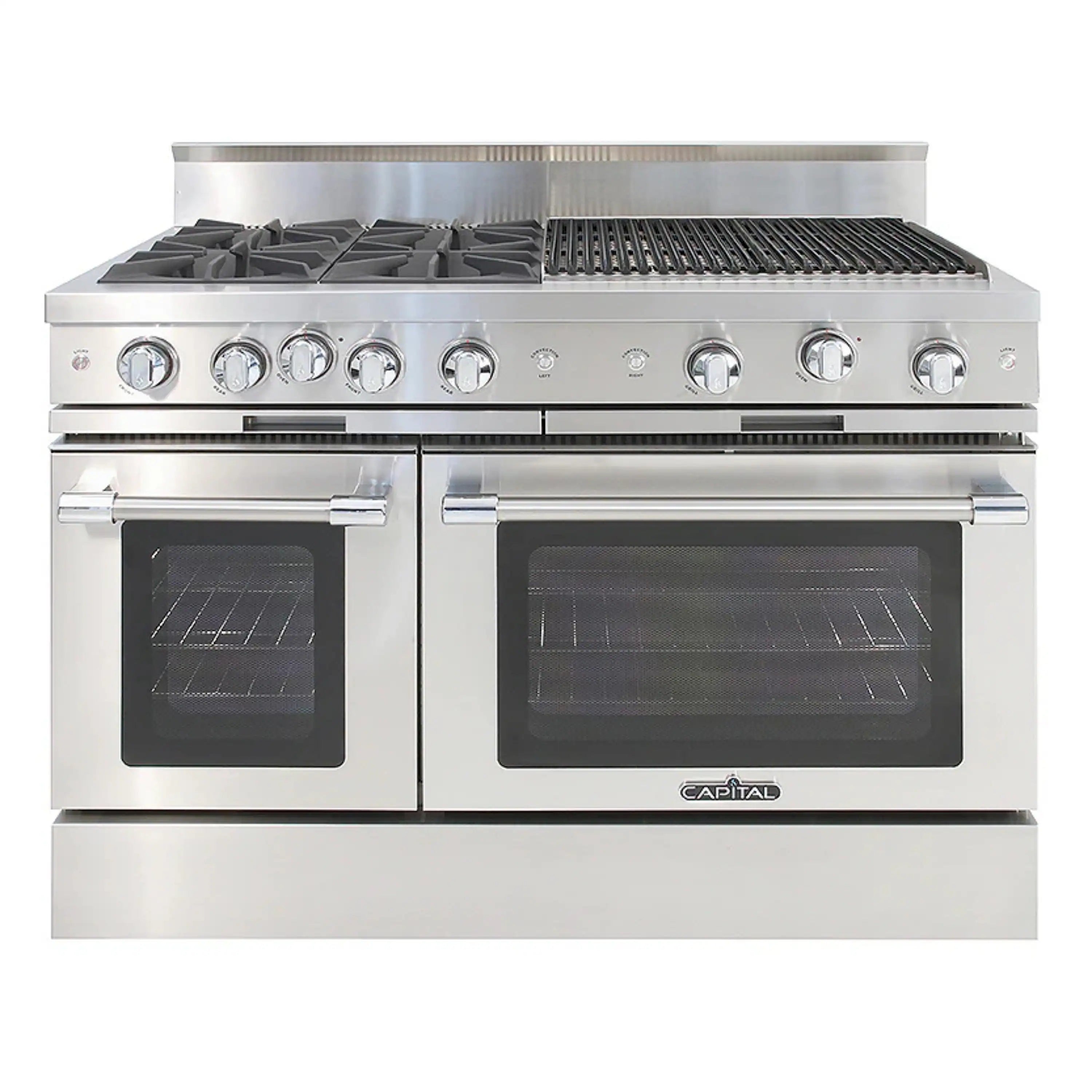 Capital 48-Inch Classic Chef Gas Range in Stainless Steel with 4 Open Burners & 24-Inch Grill (MCOR484BB)