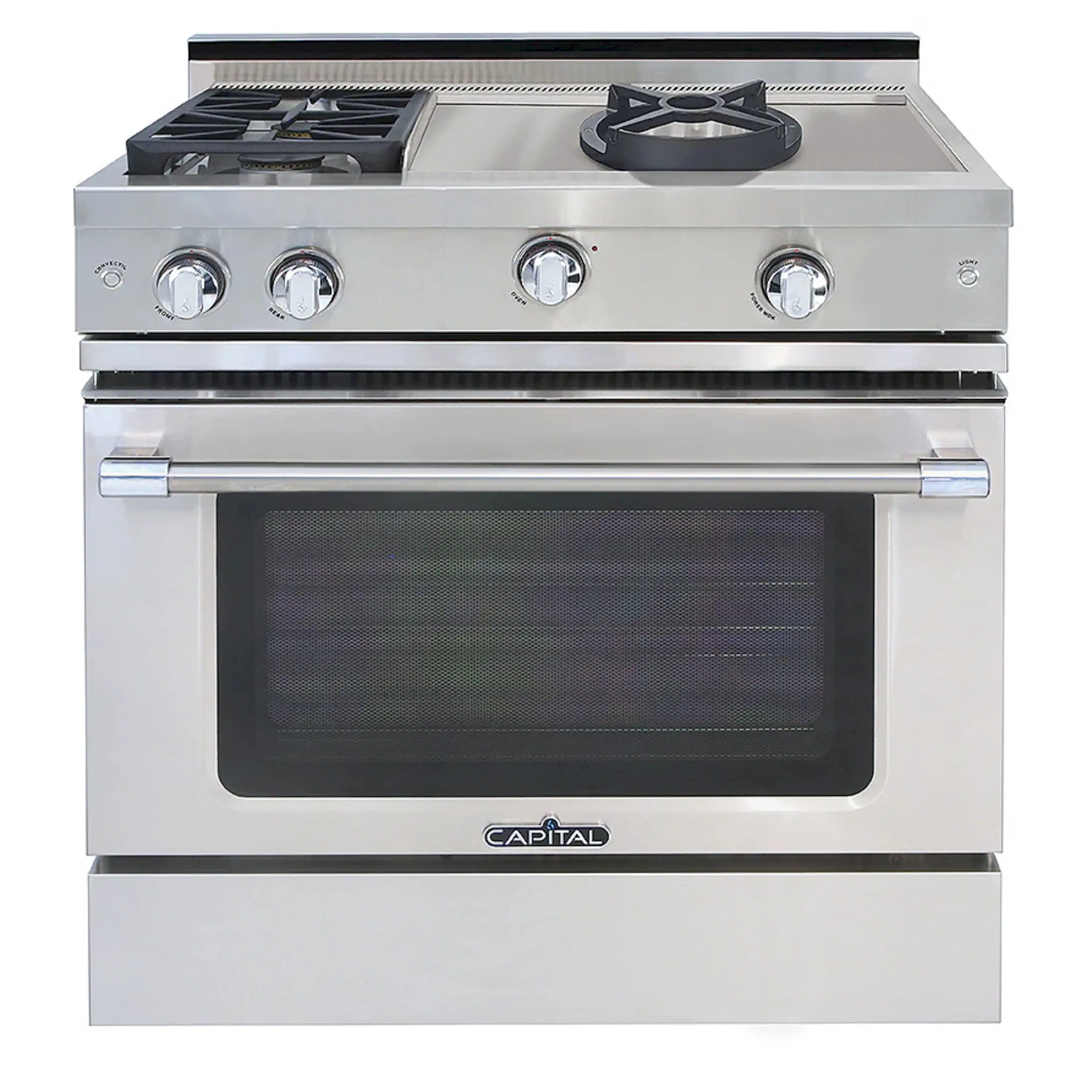 Capital 36-Inch Classic Chef Gas Range in Stainless Steel with 2 Sealed Burners & Sealed Burner Wok (MCR362W)