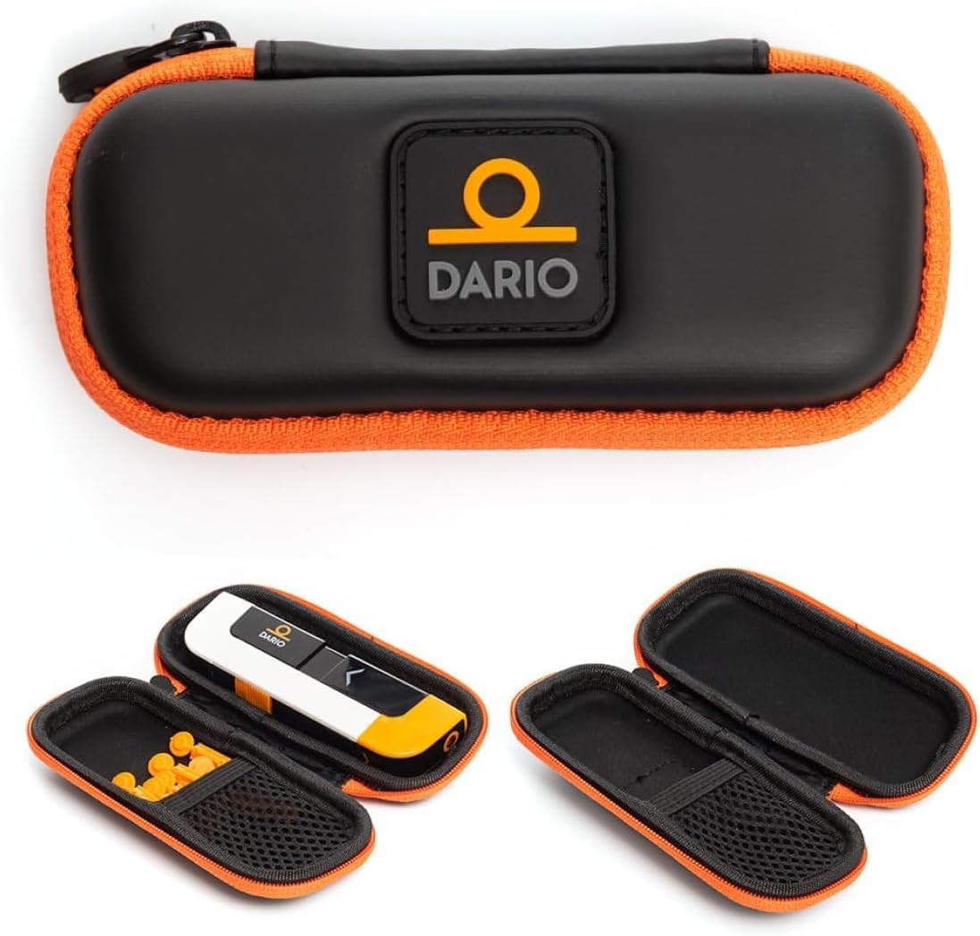 Dario Bundle: 100 Test Strips, 100 Lancets & Blood Glucose Travel Case (Black)