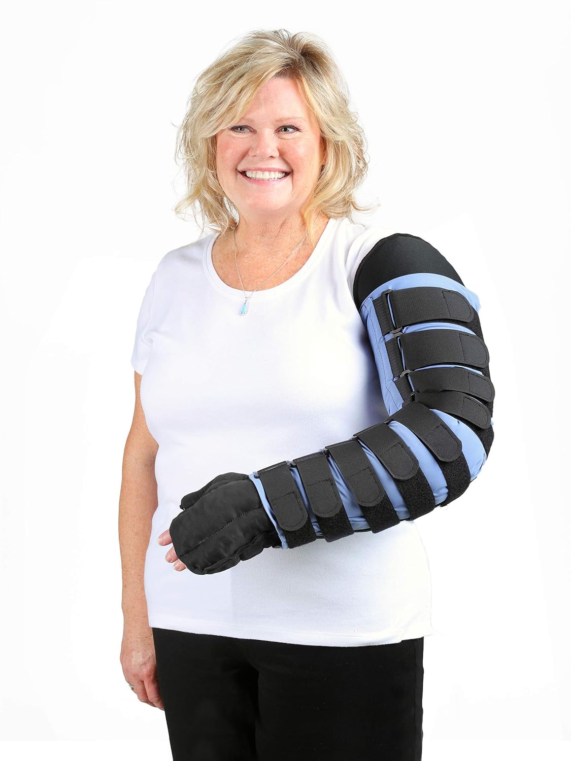 30-40 mmHg Medafit Firm Arm Sleeve W/Straps and Medahand; Sm Long; Left; Black SIGVARIS