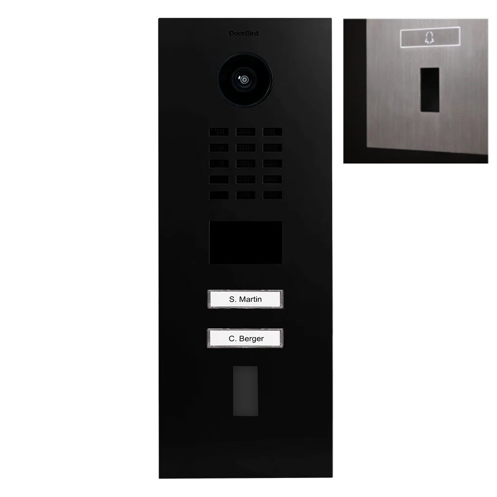 DoorBird D2102FV Ekey IP Video Door Station, 2 Call Button in Graphite Black