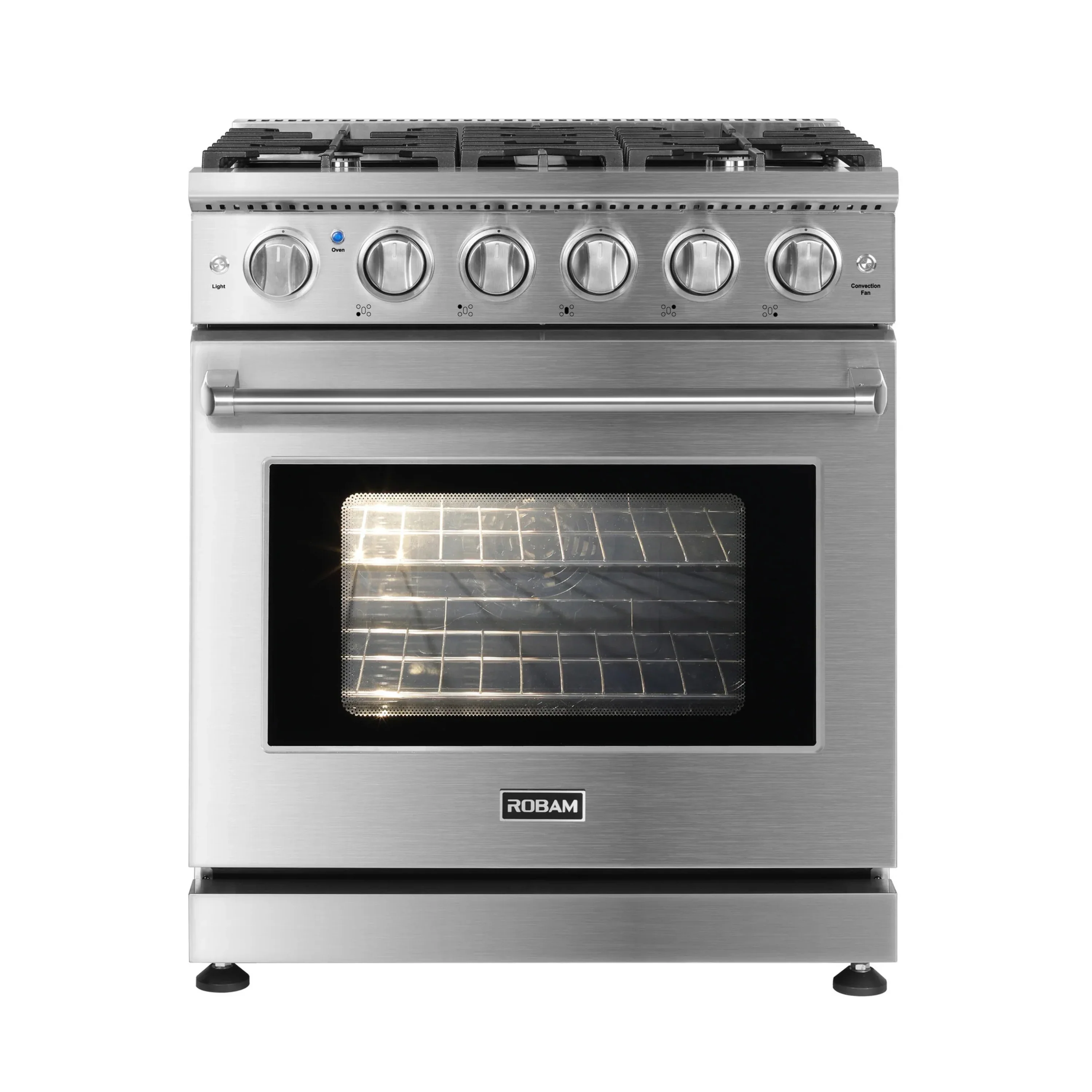 ROBAM 30-Inch Gas Range with 5 Burners & 4.8 Cu. Ft. Oven in Stainless Steel (ROBAM 7GG11)